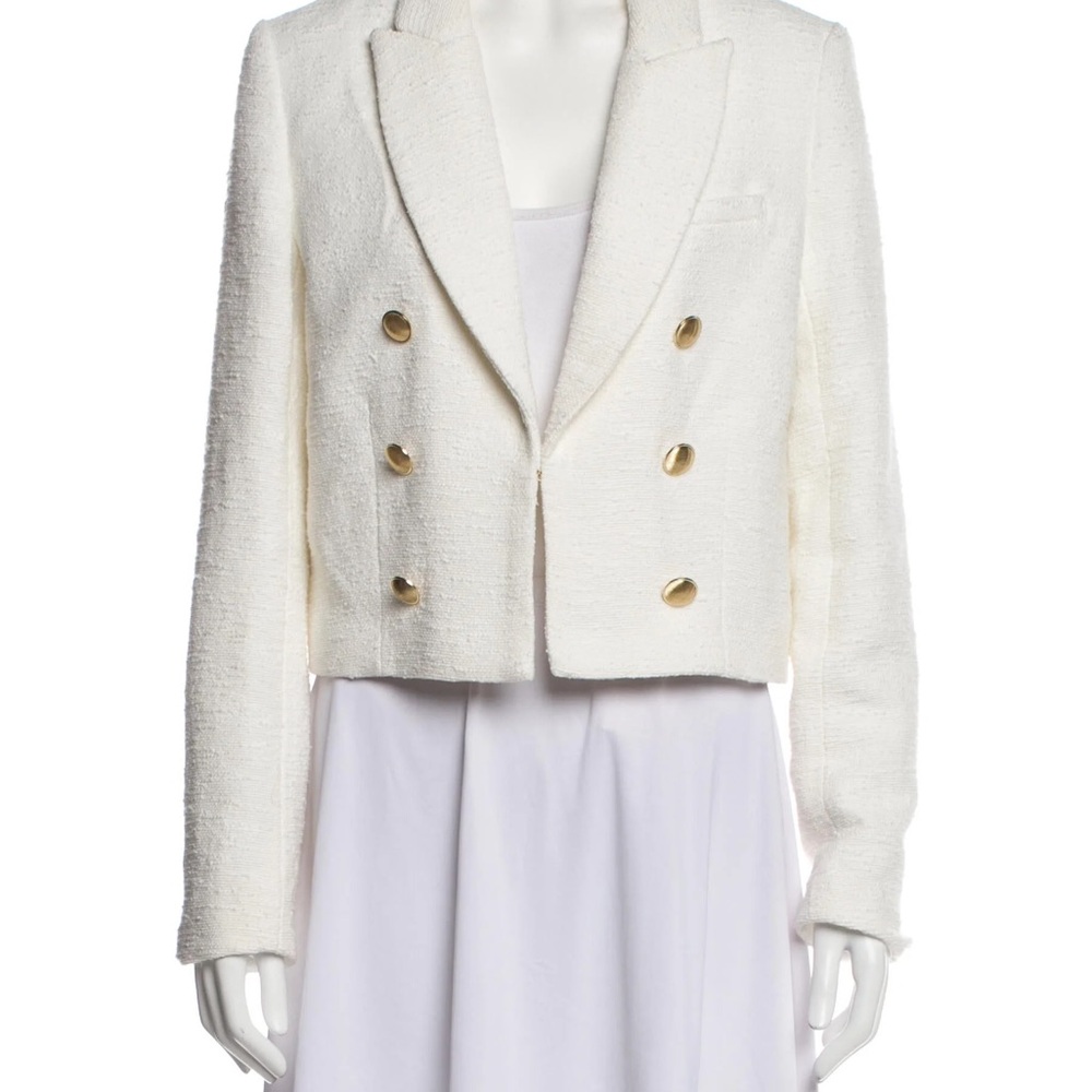 NWT House of Harlow Tweed White Double-Breasted Women's Jacket